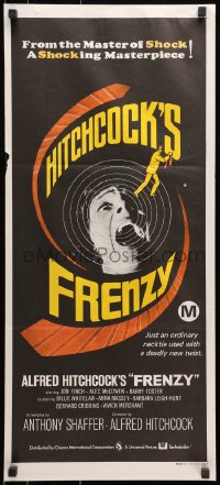 7j379 FRENZY Aust daybill 1972 written by Anthony Shaffer, Alfred Hitchcock's shocking masterpiece!