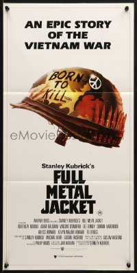 7j384 FULL METAL JACKET Aust daybill 1987 Stanley Kubrick Vietnam War movie, Philip Castle art!