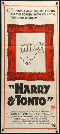 7j441 HARRY & TONTO Aust daybill 1974 Paul Mazursky, Art Carney, Ellen Burstyn, Larry Hagman