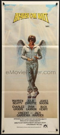 7j445 HEAVEN CAN WAIT Aust daybill 1978 Birney Lettick art of angel Warren Beatty!