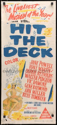 7j459 HIT THE DECK Aust daybill 1955 Debbie Reynolds, Jane Powell, Tony Martin, Walter Pidgeon, Ann Miller