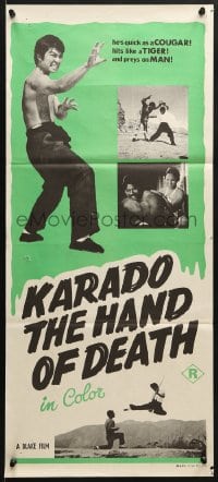 7j461 HONG KONG CAT Aust daybill 1973 Karado, killer karate blows that tear flesh apart!