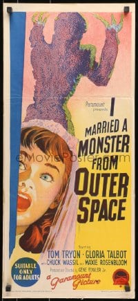 7j482 I MARRIED A MONSTER FROM OUTER SPACE Aust daybill 1958 cool Richardson Studio art of Talbott!