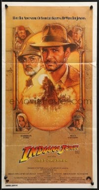 7j487 INDIANA JONES & THE LAST CRUSADE Aust daybill 1989 Harrison Ford, Sean Connery, Spielberg