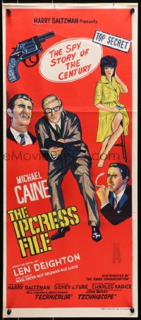 7j491 IPCRESS FILE Aust daybill 1965 Michael Caine in the spy story of the century!