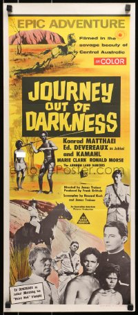 7j502 JOURNEY OUT OF DARKNESS Aust daybill 1967 the savage beauty of Central Australia, ultra-rare!