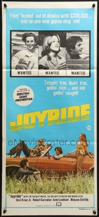 7j507 JOYRIDE Aust daybill 1977 AIP, a story about teens who juyst shove it and leave it all behind!