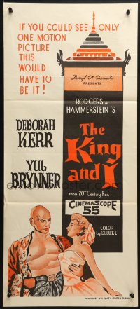 7j519 KING & I Aust daybill 1956 Deborah Kerr & Yul Brynner, Rodgers & Hammerstein, different!