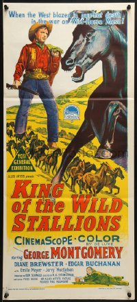 7j525 KING OF THE WILD STALLIONS Aust daybill 1959 George Montgomery, cool art!