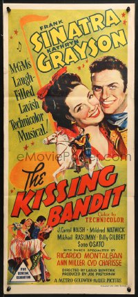 7j527 KISSING BANDIT Aust daybill 1948 wonderful art of Frank Sinatra & Kathryn Grayson!