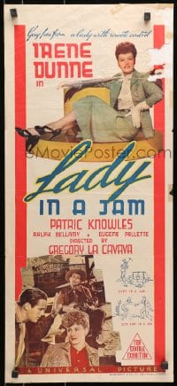7j532 LADY IN A JAM Aust daybill 1942 Irene Dunne, Patrick Knowles, Ralph Bellamy, Eugene Pallette