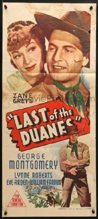 7j535 LAST OF THE DUANES Aust daybill 1941 Lynne Roberts, George E. Stone, Zane Grey!