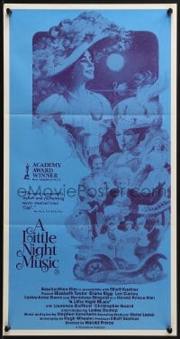 7j546 LITTLE NIGHT MUSIC Aust daybill 1978 Elizabeth Taylor, Diana Rigg, cast montage art!