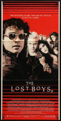 7j554 LOST BOYS Aust daybill 1987 teen vampire Kiefer Sutherland, directed by Joel Schumacher!