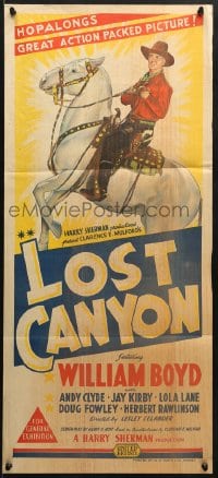7j555 LOST CANYON Aust daybill 1942 Lesley Selander, cowboy William Boyd as Hopalong Cassidy!