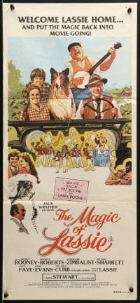7j570 MAGIC OF LASSIE Aust daybill 1978 Mickey Rooney, famous Collie, great family artwork!