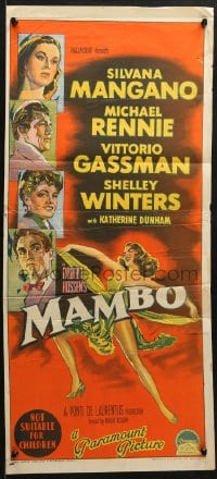 7j573 MAMBO Aust daybill 1954 Shelley Winters, Michael Rennie & sexy Silvana Mangano!