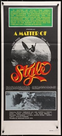 7j584 MATTER OF STYLE Aust daybill 1970s images of incredible Australian surfers, cool color design