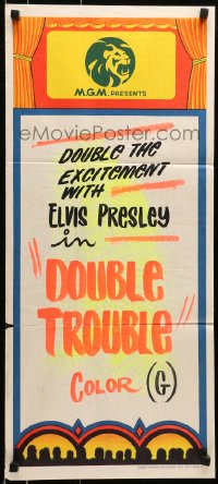 7j593 MGM Aust daybill 1960s advertising a showing of Elvis Presly's Double Trouble!