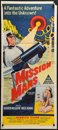 7j597 MISSION MARS Aust daybill 1968 Darren McGavin, a fantastic sci-fi adventure into the unknown!
