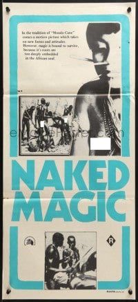 7j599 MONDO MAGIC Aust daybill 1977 Magia Nuda, Spagnoli art of obligatory naked African natives!