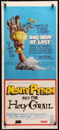 7j602 MONTY PYTHON & THE HOLY GRAIL Aust daybill 1975 Terry Gilliam, John Cleese, wacky art!
