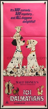 7j648 ONE HUNDRED & ONE DALMATIANS Aust daybill R1970s classic Walt Disney canine family cartoon!
