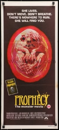 7j696 PROPHECY Aust daybill 1979 John Frankenheimer, art of monster in embryo by Paul Lehr!