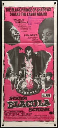 7j752 SCREAM BLACULA SCREAM Aust daybill 1973 image of black vampire William Marshall & Pam Grier!