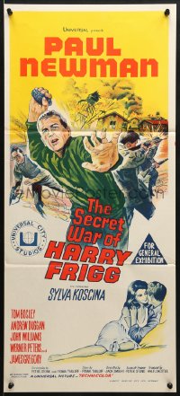 7j757 SECRET WAR OF HARRY FRIGG Aust daybill 1968 Paul Newman in the title role, Jack Smight!