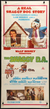7j764 SHAGGY D.A. Aust daybill 1976 Dean Jones, Walt Disney, it's laughter by the pound!