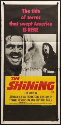 7j768 SHINING Aust daybill 1980 Stephen King & Stanley Kubrick horror, crazy Jack Nicholson!