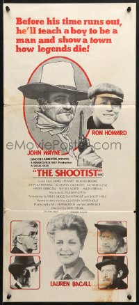 7j770 SHOOTIST Aust daybill 1976 Richard Amsel artwork of cowboy John Wayne + cast images!