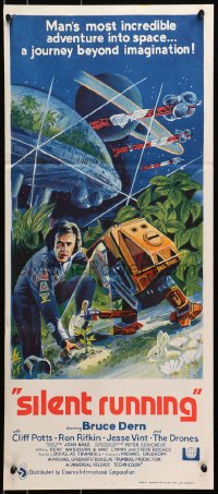 7j774 SILENT RUNNING Aust daybill 1972 Douglas Trumbull, art of Bruce Dern & his robot!