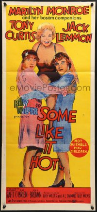 7j794 SOME LIKE IT HOT Aust daybill 1959 Marilyn Monroe + Tony Curtis & Jack Lemmon in drag!