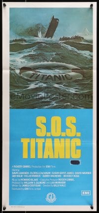 7j740 S.O.S. TITANIC Aust daybill 1980 David Janssen, Susan Saint James, disaster art!