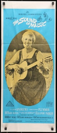 7j797 SOUND OF MUSIC Aust daybill 1965 classic, great image of Julie Andrews playing guitar!