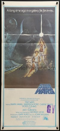 7j811 STAR WARS first printing Aust daybill 1977 George Lucas classic epic, classic art by Tom Jung!