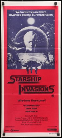 7j814 STARSHIP INVASIONS Aust daybill 1977 wacky aliens who are advanced beyond our imagination!
