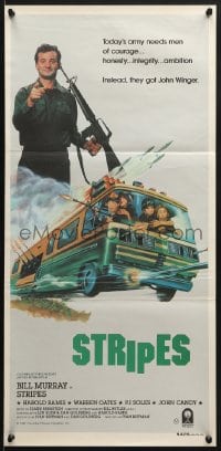 7j823 STRIPES Aust daybill 1981 Ivan Reitman, Bill Murray, wacky combat RV art by Jack Thurston!