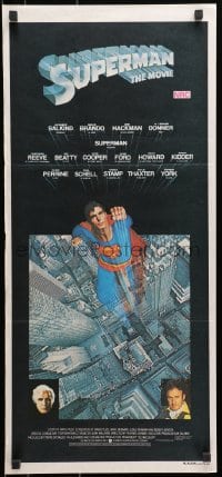 7j830 SUPERMAN Aust daybill 1978 hero Christopher Reeve flying from Metropolis!