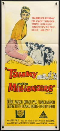 7j839 TAMMY & THE MILLIONAIRE Aust daybill 1967 Debbie Watson learns facts of love, from TV show!