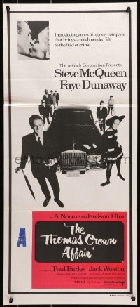 7j858 THOMAS CROWN AFFAIR Aust daybill 1968 different images of Steve McQueen & sexy Faye Dunaway!