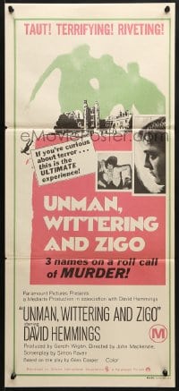7j900 UNMAN, WITTERING & ZIGO Aust daybill 1971 David Hemmings, if you're curious about terror...
