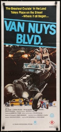 7j912 VAN NUYS BLVD. Aust daybill 1980 sexy teens cruising Los Angeles streets in hot rods!