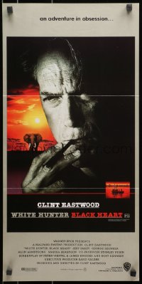 7j944 WHITE HUNTER, BLACK HEART Aust daybill 1990 Clint Eastwood as director John Huston!