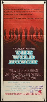 7j949 WILD BUNCH Aust daybill 1970 Sam Peckinpah cowboy classic, William Holden & Ernest Borgnine!