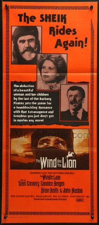 7j954 WIND & THE LION Aust daybill 1975 Sean Connery & Candice Bergen, directed by John Milius!