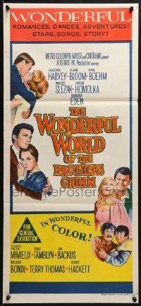 7j964 WONDERFUL WORLD OF THE BROTHERS GRIMM Aust daybill 1964 Harvey, Bloom, Boehm, George Pal!