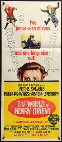 7j966 WORLD OF HENRY ORIENT Aust daybill 1964 wacky Peter Sellers, Paula Prentiss, Angela Lansbury